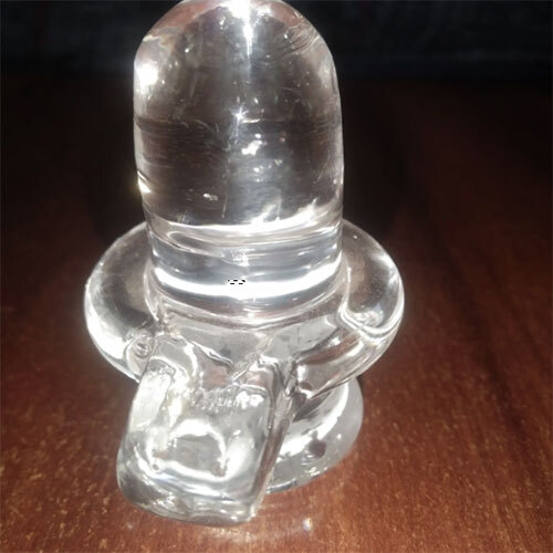 3 Inch Shivling In Glass - Color: Transparent
