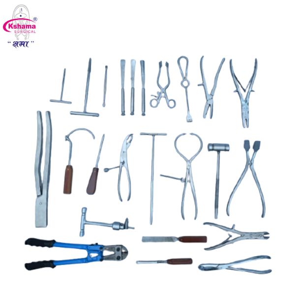 Orthopedic Set I Veterinary Surgical Instrument Rust Proof Ss (1 Set) - Color: Silver