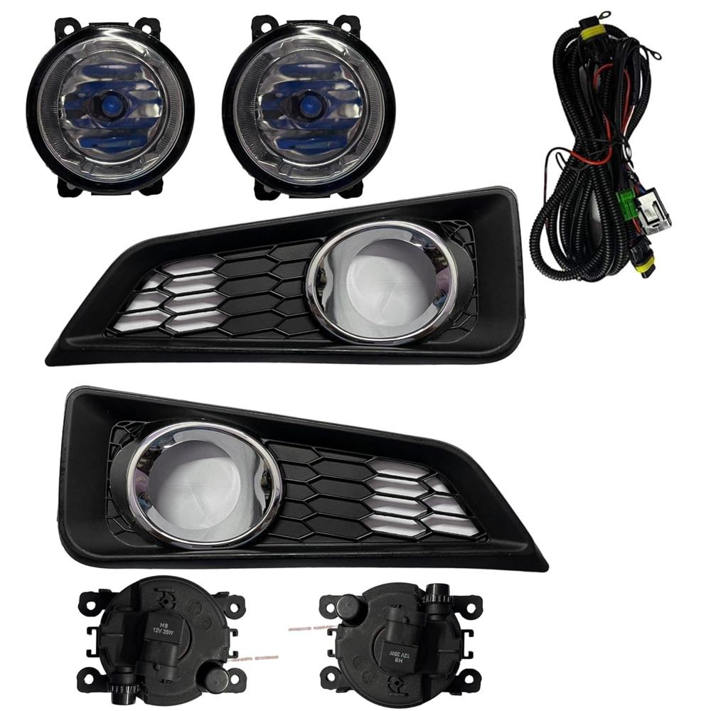 K D Fog Lamp set For Honda City IDTEC With Grill, Wire & Complete Kit (Pair) 2014-2017