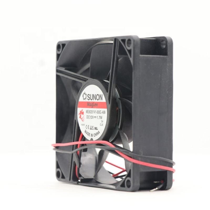 SUNON ME80251V1-000C-A99 12V DC 1.7W 8CM 8025 80x80x25mm 69.7m3/h 33dBA 2 Wire Leads Inverter Silent Axial Cooling Fan