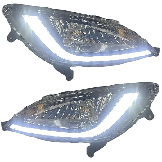 K D Fog Lamp Set For Hyundai I20 With Drl Led Indicator (Pair) Complete Kit (2012-2014) Type 2 - Body Material: Plastic
