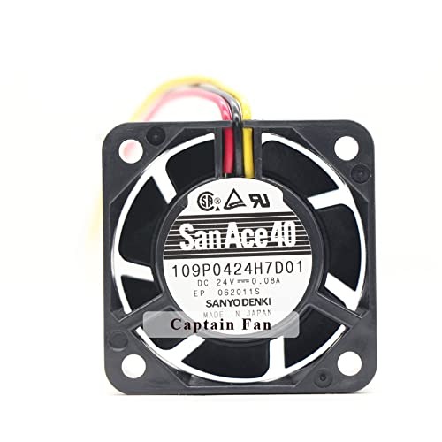 SANYO 109P0424H7D01 DC 24V 0.08A 40 * 40 * 15mm 3-Wire Same As Fanuc System Cooling Fan A90L-0001-0441