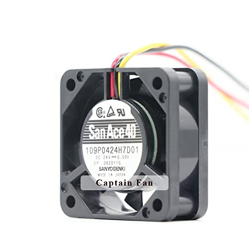 SANYO 109P0424H7D01 DC 24V 0.08A 40 * 40 * 15mm 3-Wire Same As Fanuc System Cooling Fan A90L-0001-0441