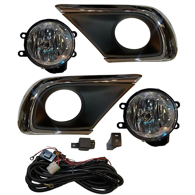 K D FOG LAMP FOR TOYTA INNOVA 2014 WITH CHROME BEZZAL AND COMPLETE KIT