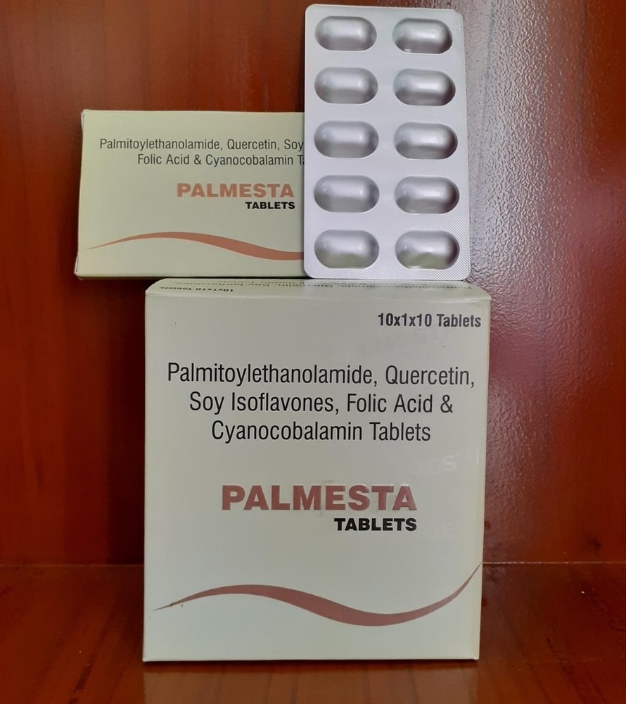 Palmitoylethanolamide Quercetin Soy Isoflavones Folic Acid Cynocobalamin tablets