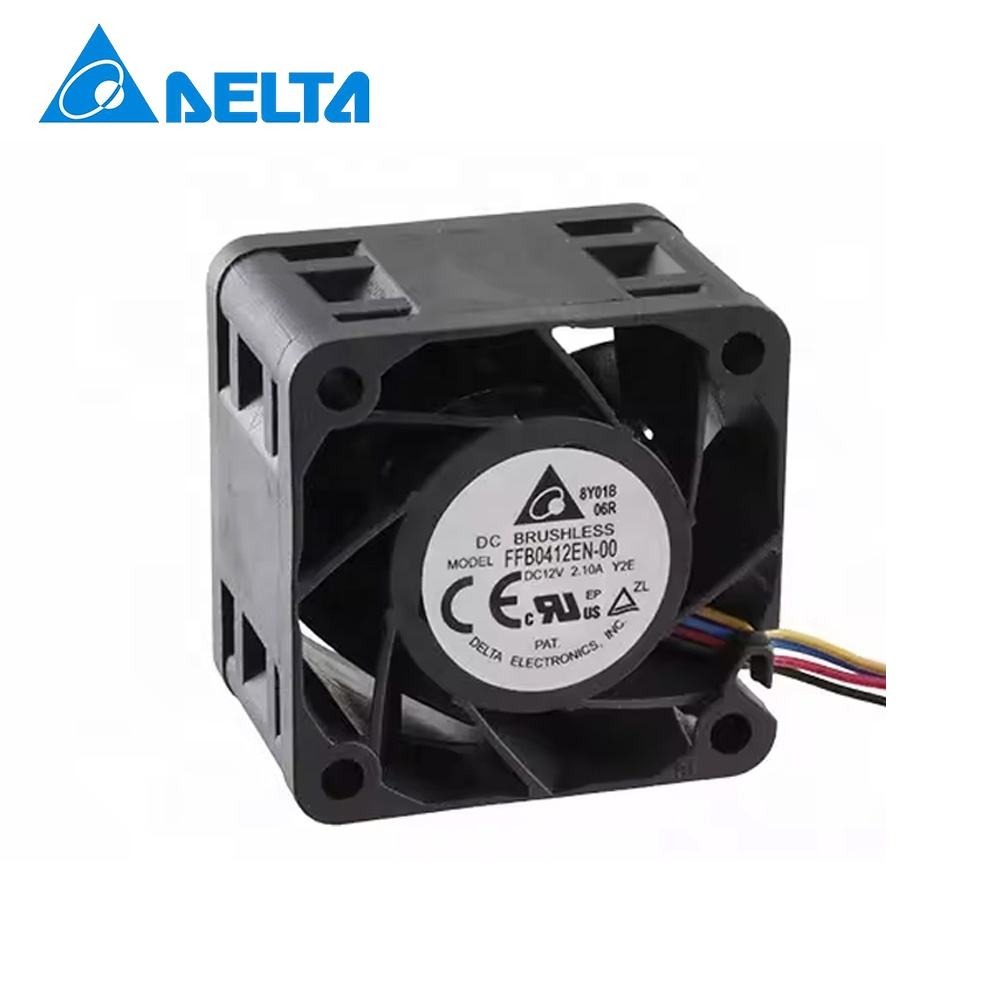 Delta Ffb0412En 12V Dc 1.45A 17.4W 4028 4Cm 32.9Cfm 25000Rpm Ul Mini Abb Inverter Axial Cooling Fan - Color: Black