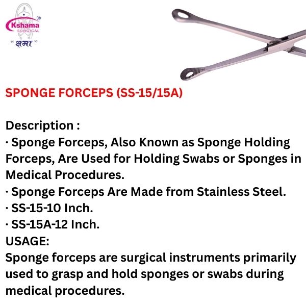 Sponge Forceps I Surgical Instrument Rust Proof Ss (1 Pcs) - Feature: Good Quality