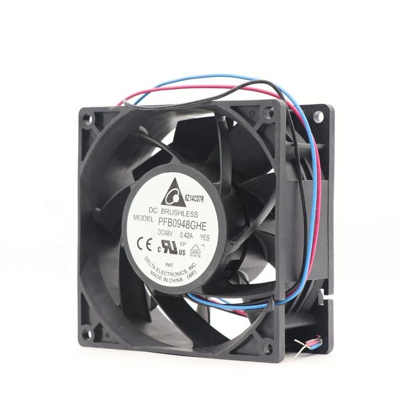 Delta PFB0948GHE 48V DC 0.42A 92X92X38mm 9238 100.29CFM 4400RPM Pressurized Temperature Control Inverter Axial Cooling Fan
