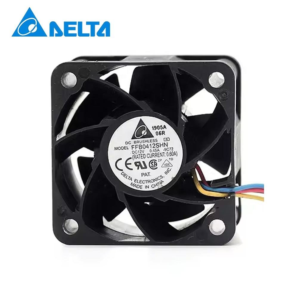 Delta Ffb0412Shn 4028 40X40X20Mm 12V Dc 24Cfm 13000Rpm Lead Wires Double Ball Bearing Inverter Axial Cooling Fan - Color: Black