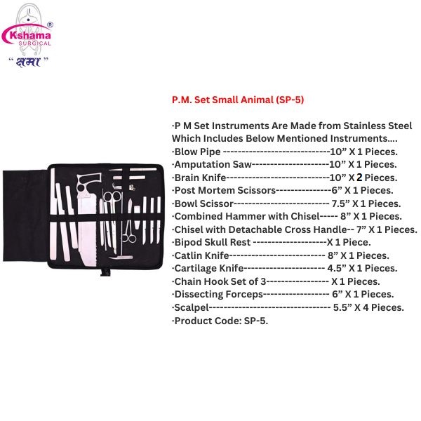 Postmortem Kit I Veterinary Small Animal Surgical Instrument Rust Proof SS (1 Set)