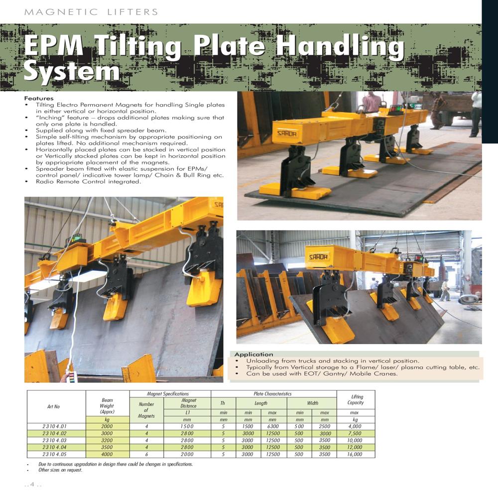 Ep-m Vertical Plate Handling System - Attributes: Rust Proof