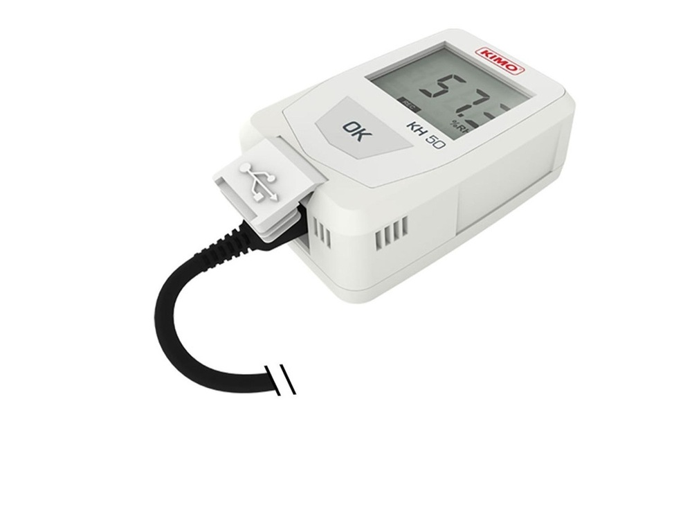 Portable Temp Humidity Datalogger - Color: White