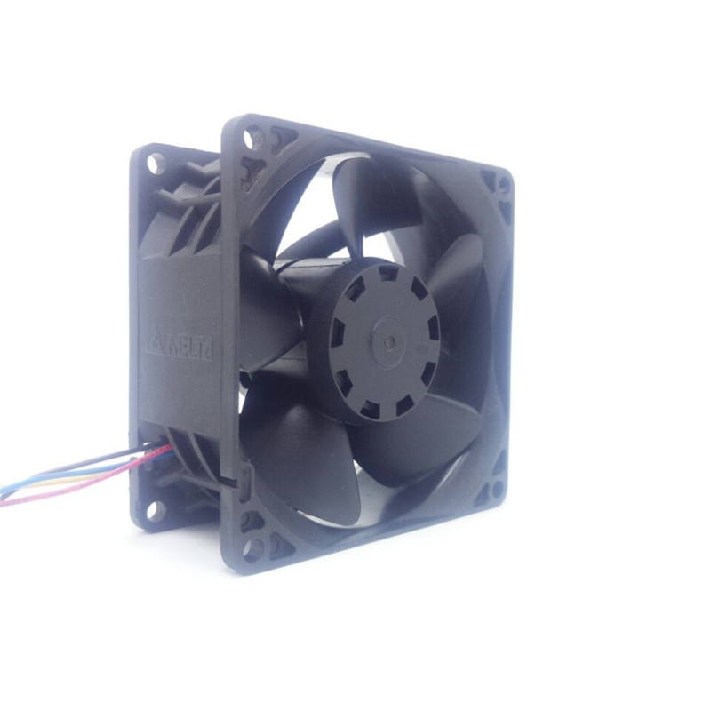 Delta Qfr0812uhe 8cm 12v Dc 1.70a 9000rpm 105.2cfm 8038 80x80x38mm Wire Leads Locked Rotor Sensor Pwm Server Axial Cooling Fan - Color: Black