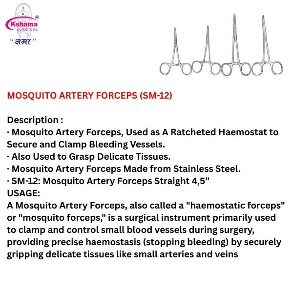 Mosquito Artery Forcepsi Surgical Instrument Rust Proof Ss (1 Pcs) - Color: Silver