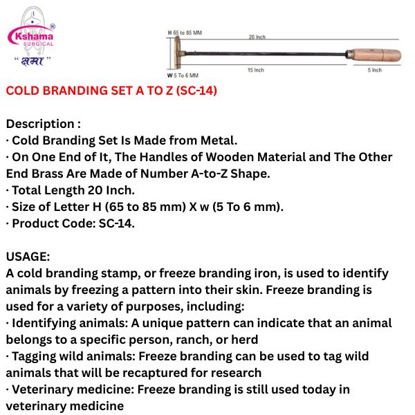 Cold Branding Stamp for Pets - Durable Custom Design for Safe, Permanent Identification (Alphabet) I A To Z I Set of 26 Pcs