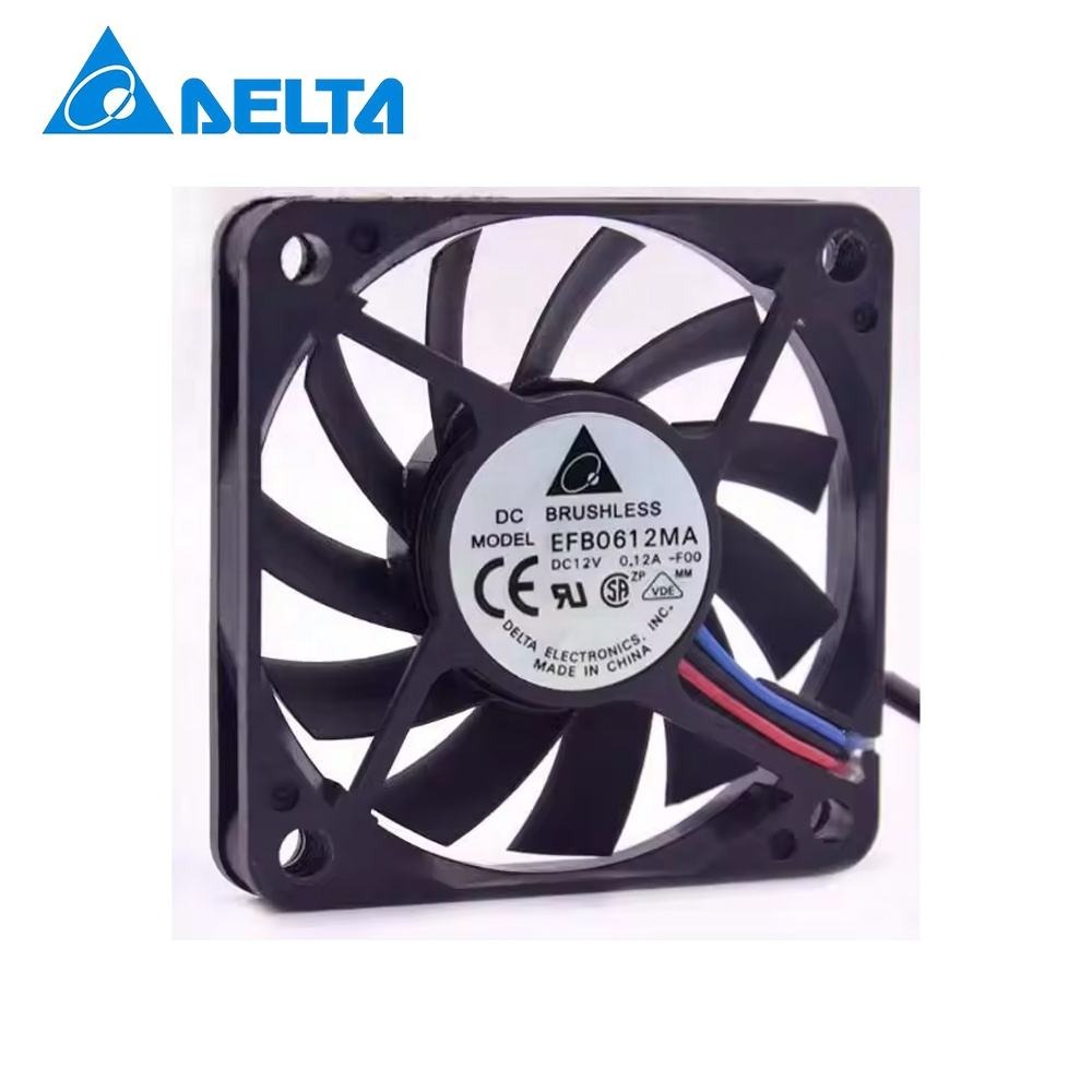 Delta 60X60X10mm 12V DC 0.12A EFB0612MA 6010 6cm 3500RPM Ball Bearing CPU Chassis Power Small Axial Cooling Fan