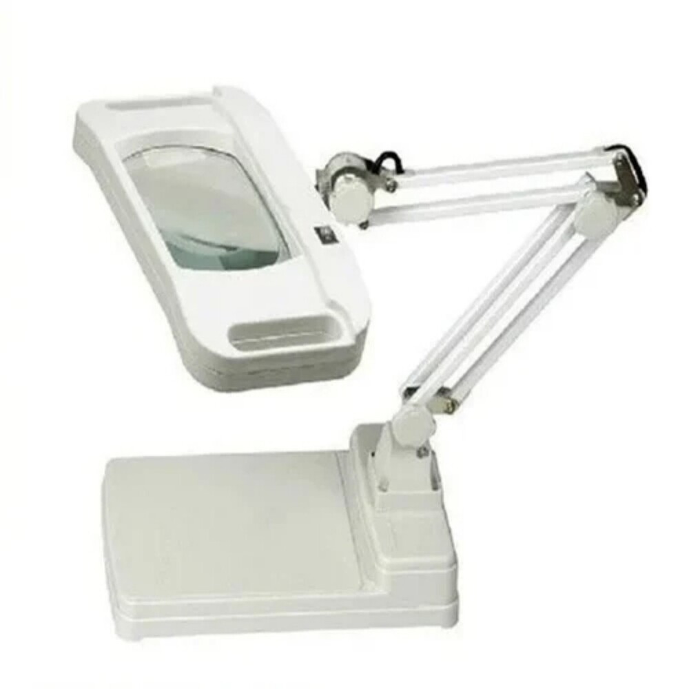 Rectangular Desk Type Led Lighted Magnifying Glass - Application: Lab