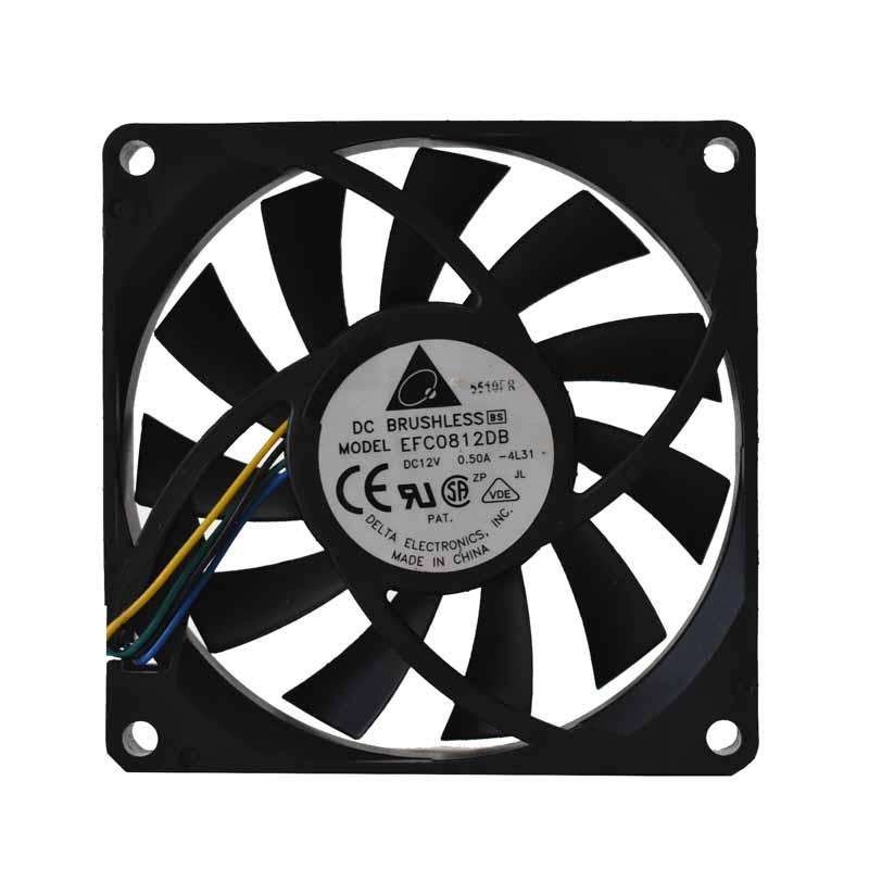 Delta EFC0812DB 12V DC 0.5A Four-wire 8015 80x80x15mm 8cm PWM Intelligent Temperature Control CPU Chassis Axial Cooling Fan