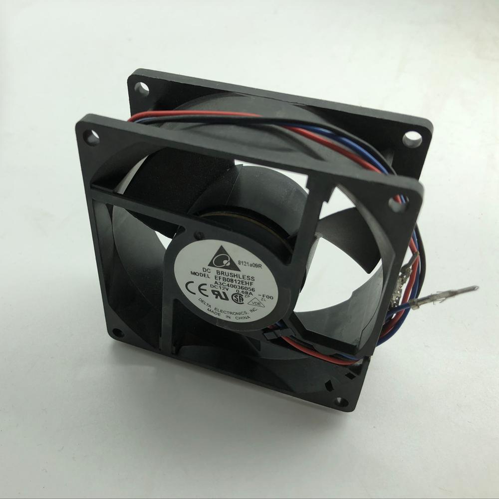 Delta 8032 Efb0812ehf 12v Dc 0.68a 80x80x32mm 4100rpm Double Ball Bearing Power Supply Server Axial Cooling Fan - Color: Black