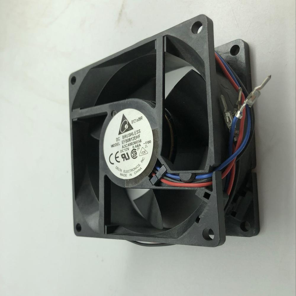 Delta 8032 Efb0812ehf 12v Dc 0.68a 80x80x32mm 4100rpm Double Ball Bearing Power Supply Server Axial Cooling Fan - Color: Black