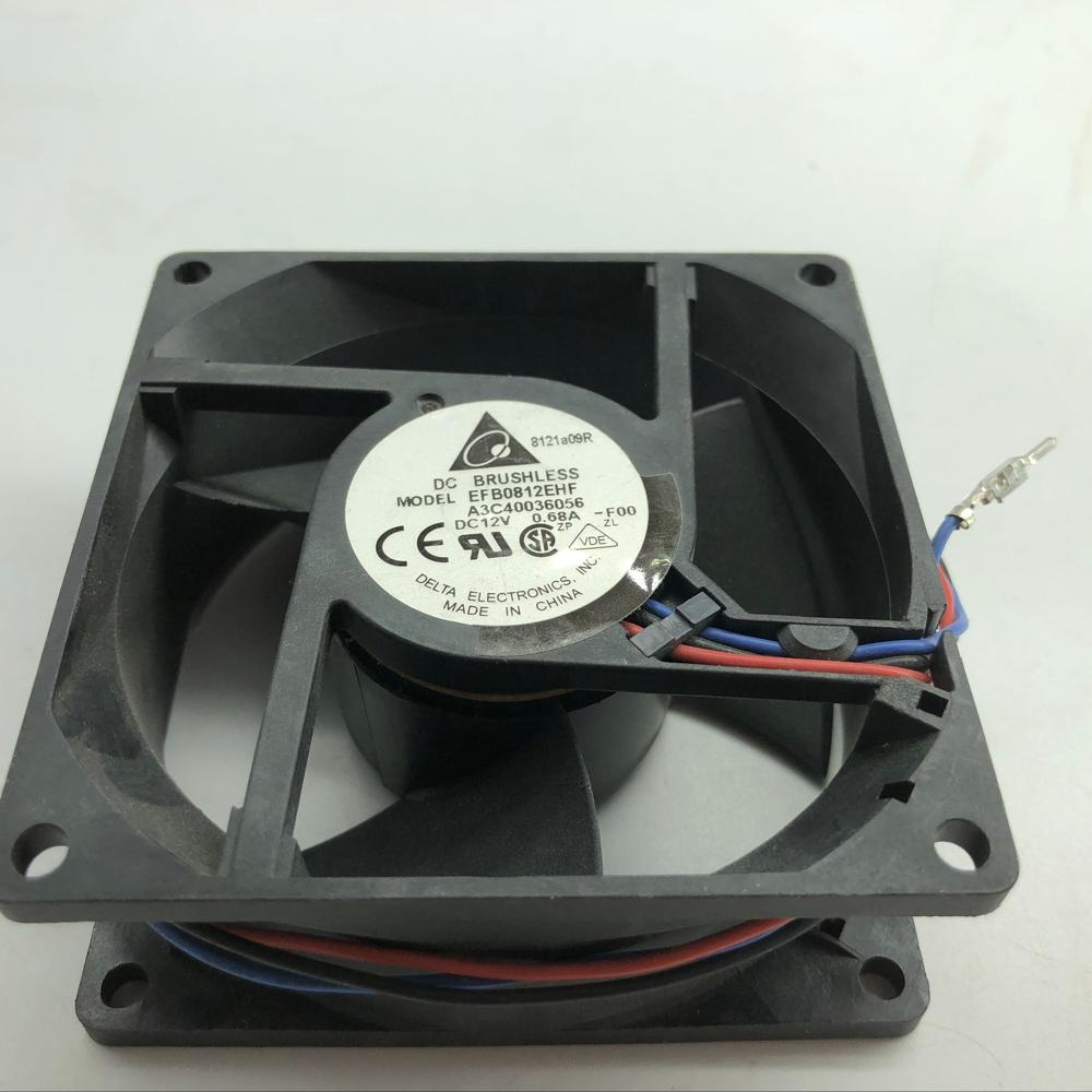 Delta 8032 Efb0812ehf 12v Dc 0.68a 80x80x32mm 4100rpm Double Ball Bearing Power Supply Server Axial Cooling Fan - Color: Black