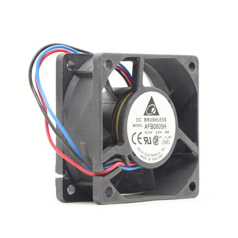 Delta Afb0605h Afb0605h-r00 6cm 60x60x25mm 5v Dc 0.47a 15.4 Cfm 4000rpm Double Ball Bearing Network Box Usb Axial Cooling Fan - Color: Black