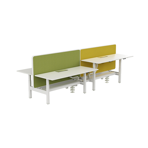 4 Person Back To Back Free Standing Table - Color: White