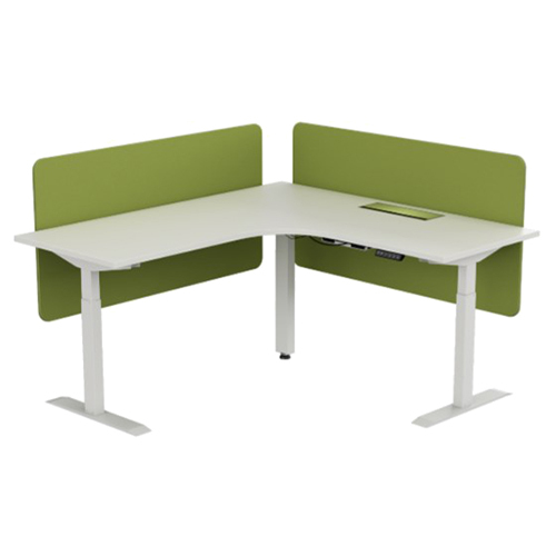 Single Person L-Shape Free Standing Table - Color: White