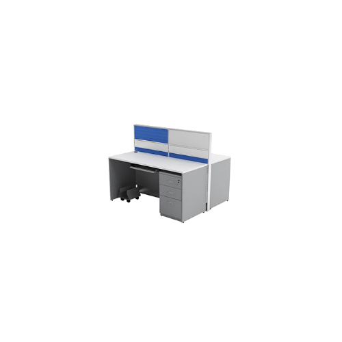 2 Person Back To Back Linear Workstation - Color: White