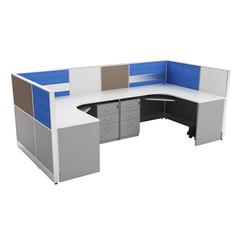 C Type Curvilinear Workstation - Color: Blue