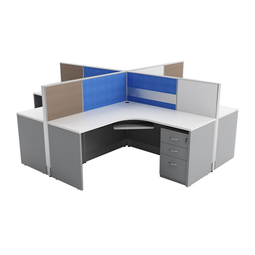 Plus Type Curvilinear Workstation - Color: Grey