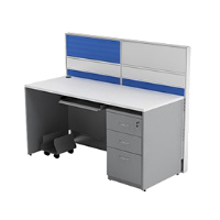 Single Linear Workstation - Color: Grey