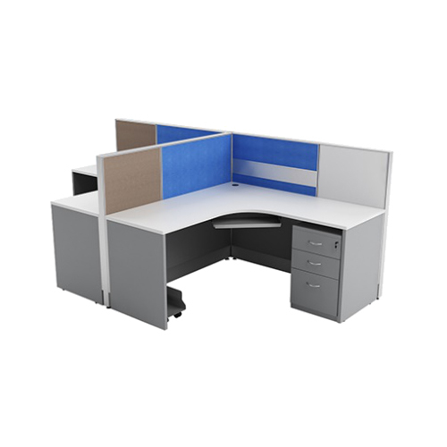 T Type Curvilinear Workstation - Color: Grey