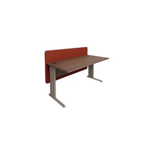Training Table With Prime Under Structure And Privacy Panel - Color: Brown