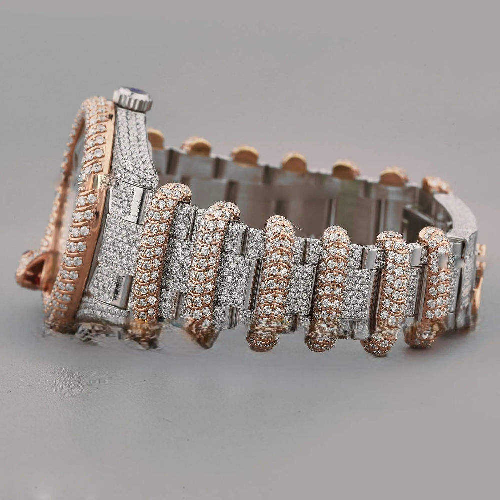 Iced Out VVS Diamond Arabic Watch Moissanite Men's Dianond Watch