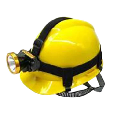 Safety Helmet With Head Light - Color: Yellow