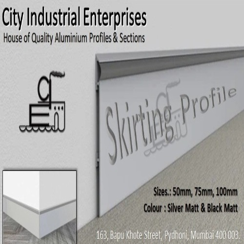 75Mm Aluminium Skirting Profile - Color: Multiple