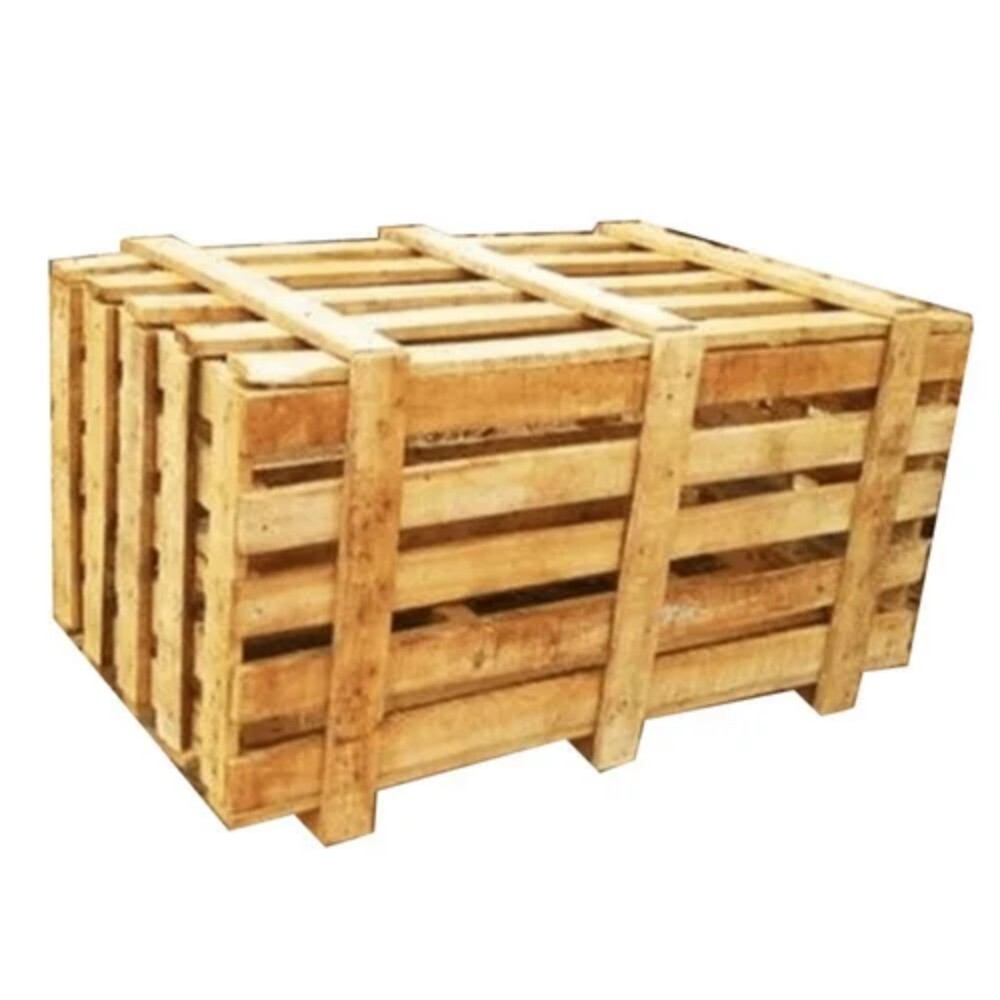 Wooden Crate Box - Pine Wood, 1600 Mm X 1000 Mm, Natural Brown Color | 3000 Kg Load Capacity, Durable Packaging Solution
