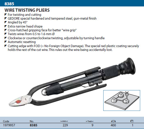 Gedore Wire Twisting Pliers Handle Material: Steel