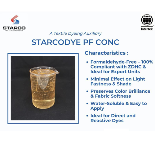 Starcodye PF Conc - Formaldehyde-Free Concentrated Dye Fixing Agent for Direct and Reactive Dyes, Enhances Wash Fastness & Shade Retention