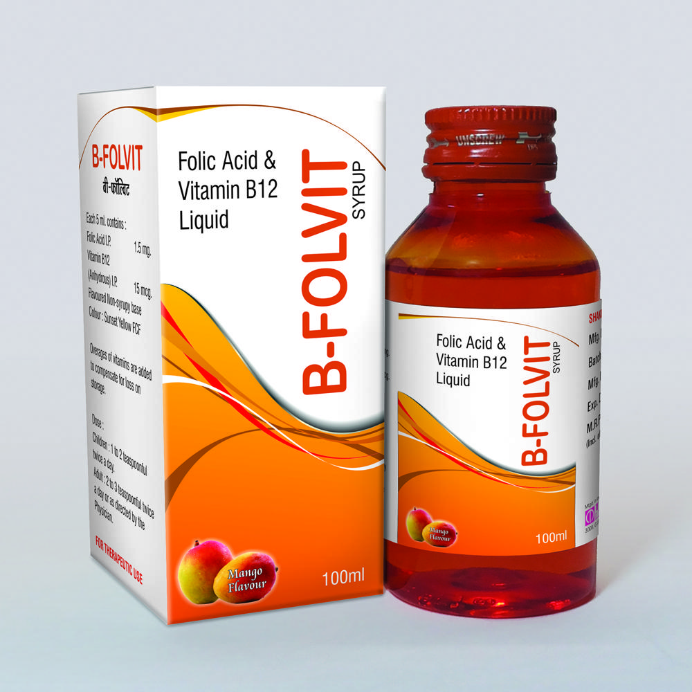 Folic Acid & Vitamin B12 Syrup (Sugar Free)