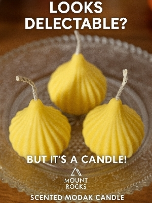 Scented Modak Candle - Color: Yellow