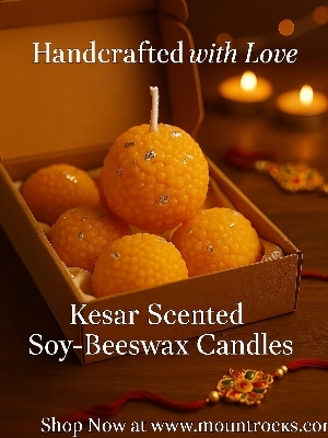 Kesar Scented Laddu Candle - Color: Yellow