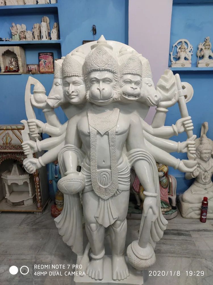 White Marble Hanuman Statue