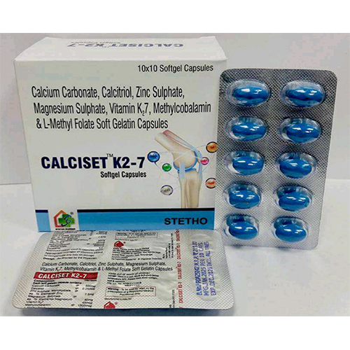 Calcium Carbonate Calcitriol Zinc Sulphate Magnesium Sulphate Vitamin K7 Methylcobalamin ^L Methyl Folate Soft Gelatin Capsules