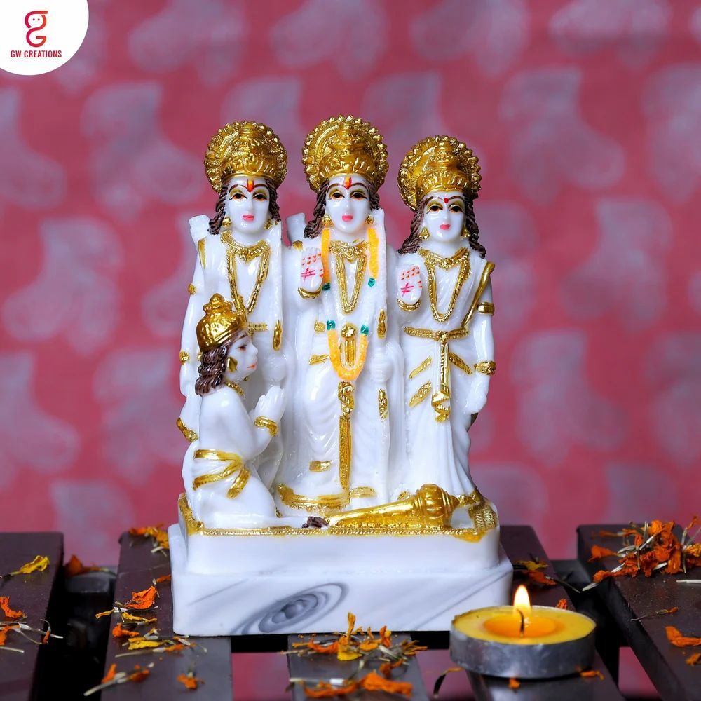 Polished Marble Ram Laxman Sita Statues