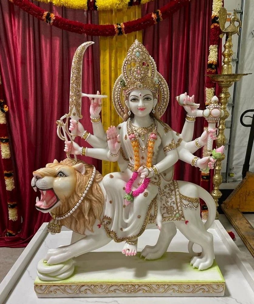 White Marble Durga Statue