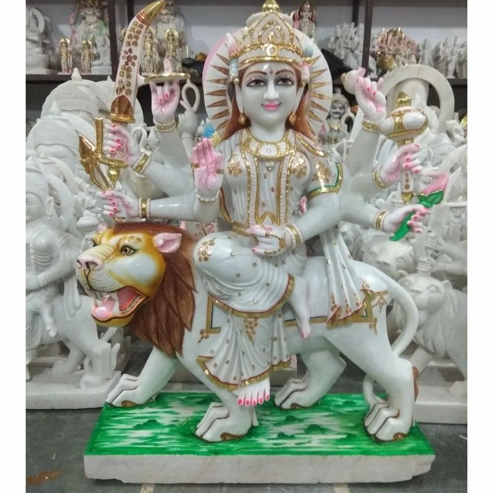 White Marble Durga Statue