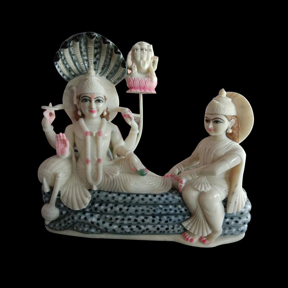 White Marble Laxmi Narayan Statue