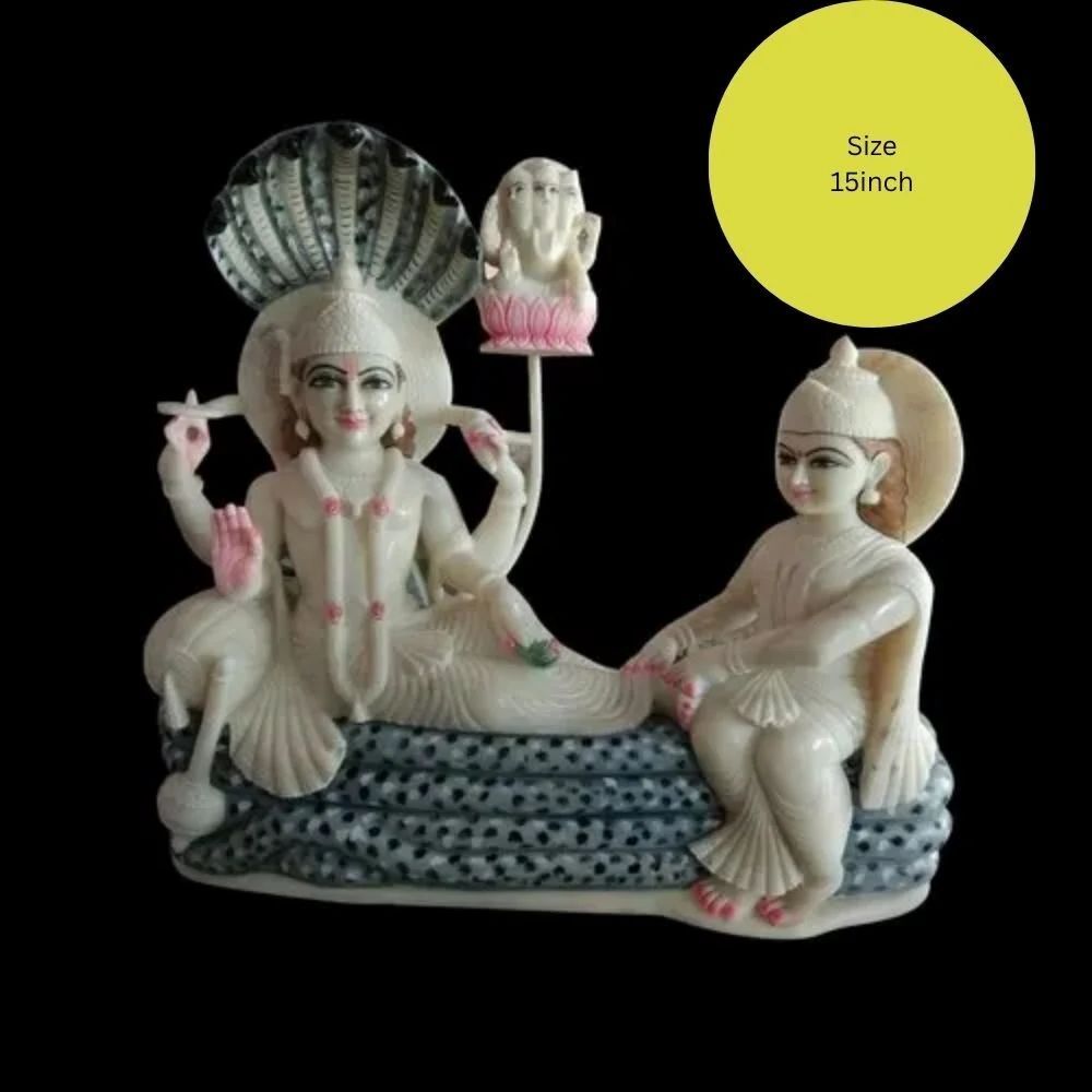 White Marble Laxmi Narayan Statue